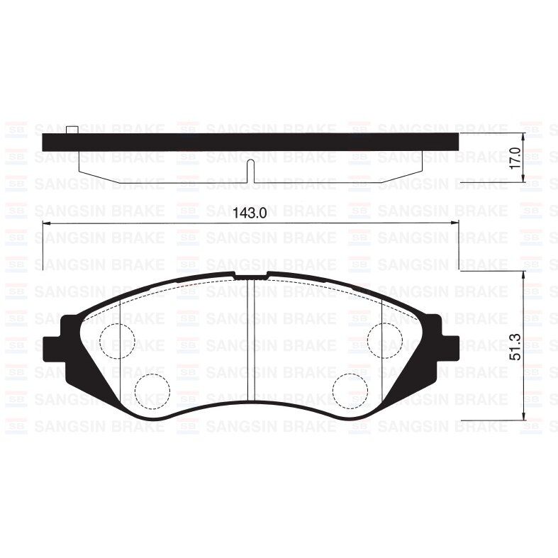 SANGSIN ÖN FREN BALATASI LACETTI 1.4-1.6-1.8 2.0D 04> NUBIRA 1.4-1.6-1.8 2.0D 04> (96405129)