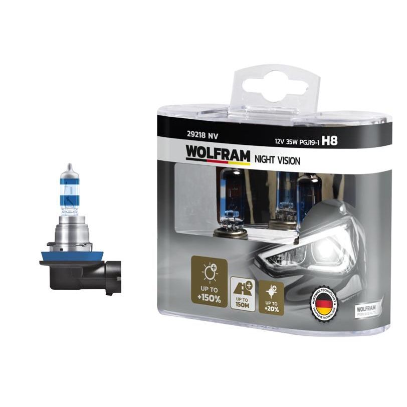 WOLFRAM AMPUL 12V H8 35 PGJ19-1 NIGHT VISION 150 FAZLA 20 BEYAZ IŞIK