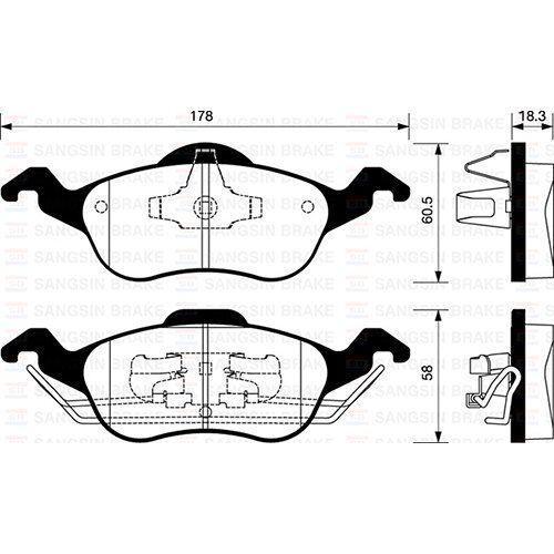SANGSIN ÖN FREN BALATA FORD FOCUS 1.4L 1.6L 1.8L 2.0L 98-04 (TAMT2K021FCS)
