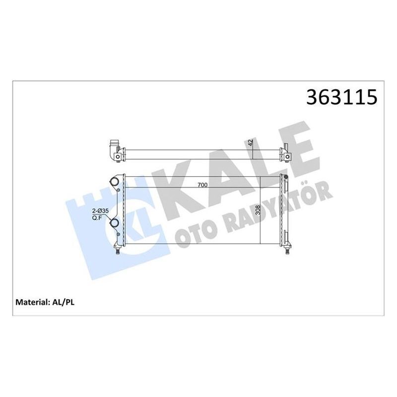 KALE RADYATOR RADYATÖR DOBLO 1.9 JTD-1.3 700X308X42 MEKANİK DYATÖRÜ (51779233)