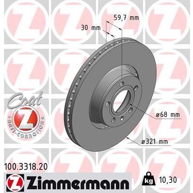 ZIMMERMANN FREN DİSKİ ÖN AUDI A6-A8 2005-2011 (4F0615301E)