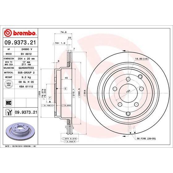 BREMBO ARKA FREN DİSKİ. R.R VOGUE. 2006. (LR017804)