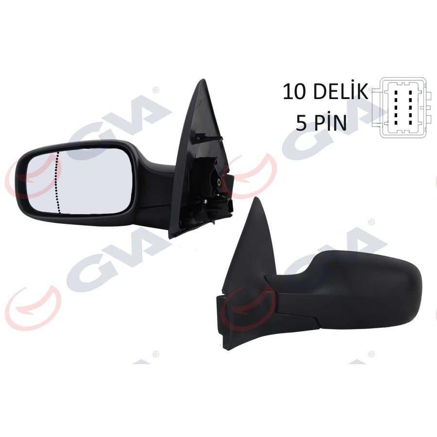 GVA DIŞ DİKİZ AYNASI SOL MEGANE 02> ELEKTRİKLİ ISITMALI ASFERİK 5 FİŞ VM-138EHAL (7701054687)