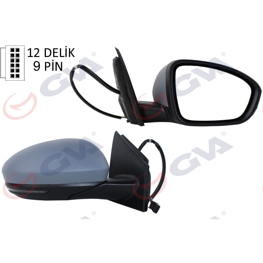 GVA DIŞ DİKİZ AYNASI SAĞ MEGANE 15> ELEKTRİKLİ ISITMALI SİNYALLİ SENSÖRLÜ ASTARLI KONVEKS VM-6142EHPSR (963010974R)