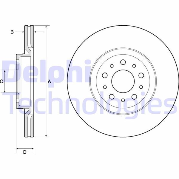 DELPHI ÖN FREN AYNASI DİSK FIAT EGEA 16> 1.0 1.3 MTJ 1.4 1.5 1.6 MTJ 5 BİJON DIŞ:284MM K:24MM (51990127519962385199623952017292)
