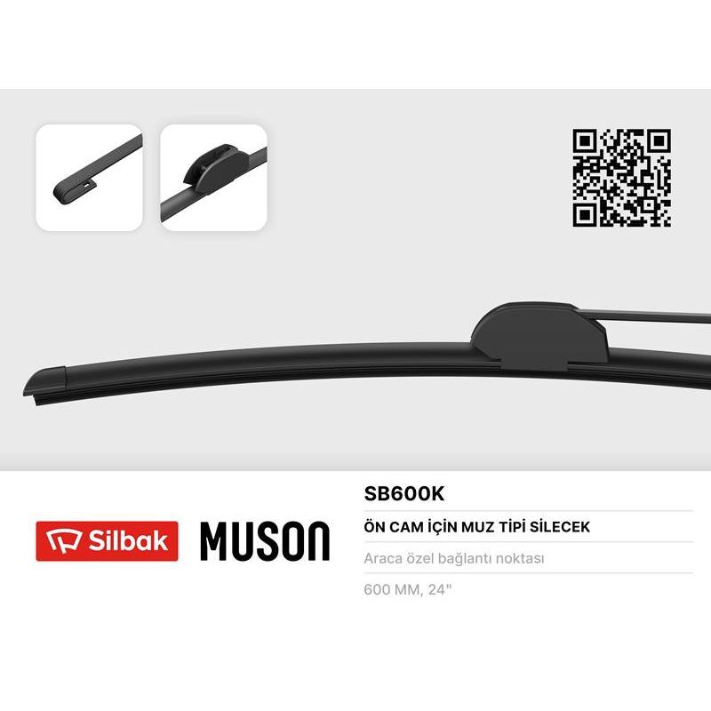 SILBAK SİLECEK SÜPÜRGESİ 600MM MUZ TİPİ DAF CF65/75/85 F65/75/85 MAN F2000 MERCEDENZ BENZ