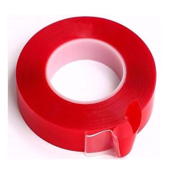 CEVHERS ÇİFT TARAFLI BANT 10MM X 5MT KIRMIZI ŞEFFAF