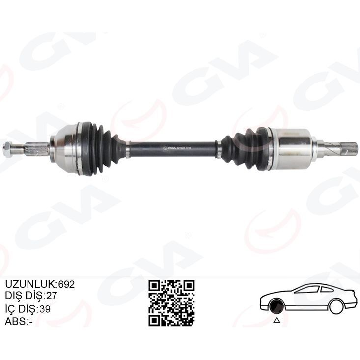 GVA ÖN AKS SOL RENAULT TRAFIC II 01>14 2.0DCI OPEL VİVARO 01>14 2.0CDTI (391016100R)