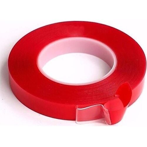 CEVHERS ÇİFT TARAFLI BANT 40MM X 5MT KIRMIZI ŞEFFAF