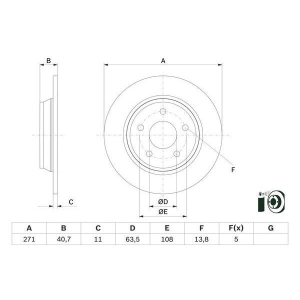 BOSCH ARKA FREN DISK AYNA FOCUS IV 17> (2196429)