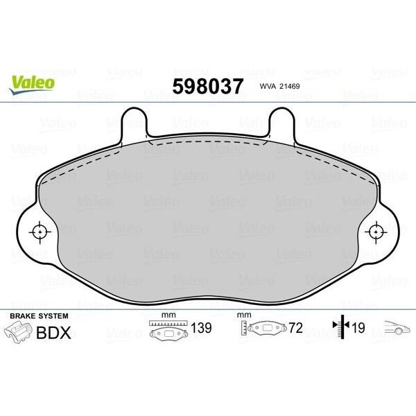 VALEO ON FREN BALATASI TRANSIT T15 93 00 FTE KIRMIZI KUTU (1134159)