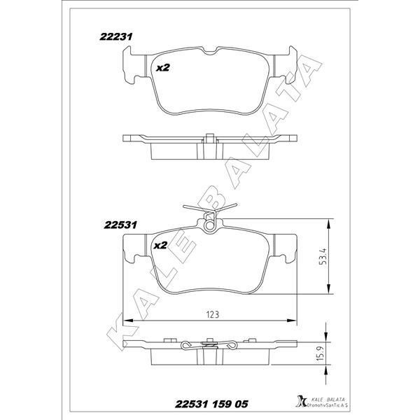 KALE BALATA ARKA FREN BALATASI GALAXY III 15> MONDEO V 14> EDGE 15>19 FOCUS IV 17> KUGA III 19> (JX612M007AEC)