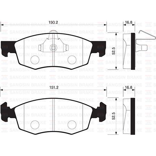 SANGSIN ÖN FREN BALATA FIAT PALIO WEEKEND 96- / ALBEA 01- / DOBLO 00- (77362180)