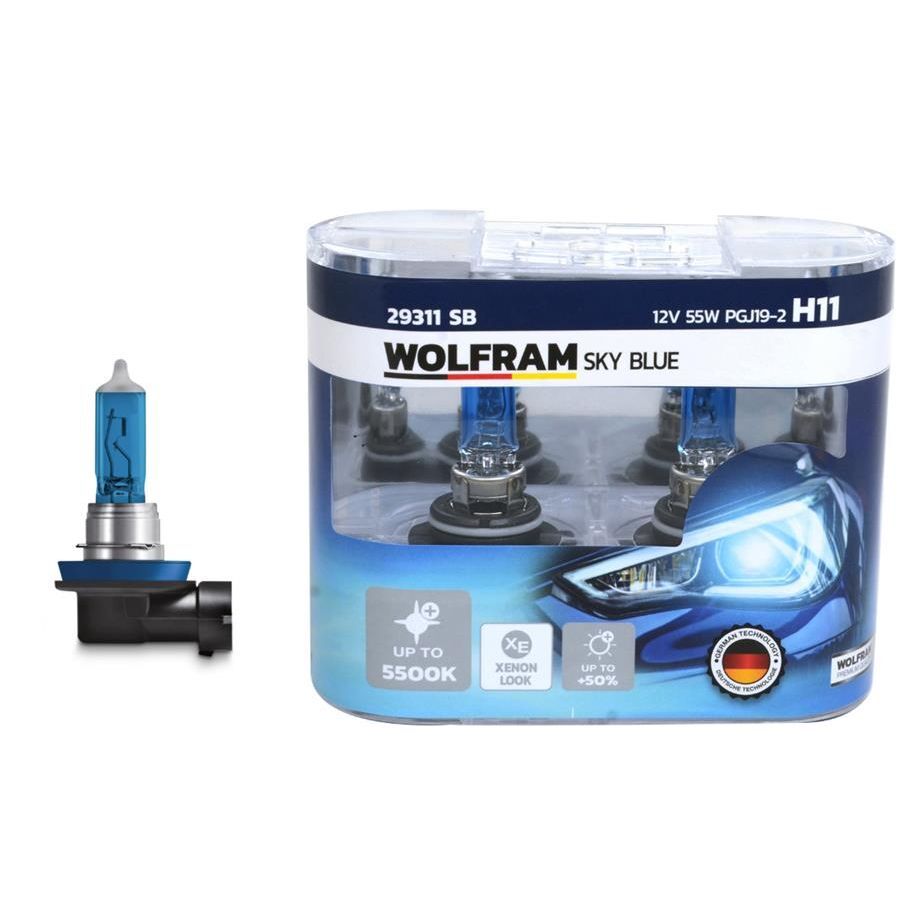 WOLFRAM AMPUL 12V H11 55 PGJ19-2 SKY BLUE BEYAZ IŞIK (6216.A3)