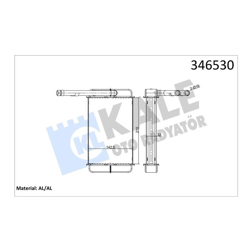 KALE RADYATOR KALORIFER RADYATORU TRANSIT 2.0 2.5D 85 92 T12 T15 92 00 BRAZING (1628214)
