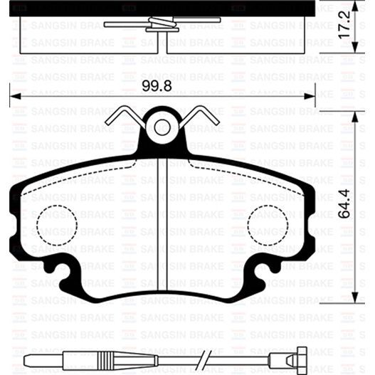 SANGSIN ÖN BALATA FİŞLİ RENAULT R9-R19-R21-CLIO I-II-MEGANE I-TWINGO-LOGAN-SANDERO-SOLENZA (7701204833)