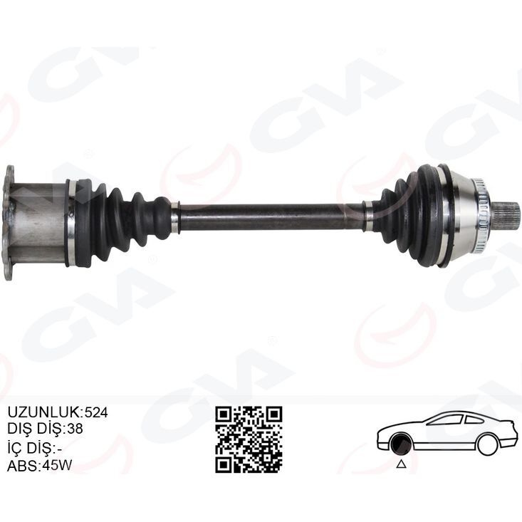 GVA KOMPLE AKS ÖN SAĞ/SOL A4 2.0 TDİ 05-08 BRE-BLB 2.0 TDİ (8E0407271BK)