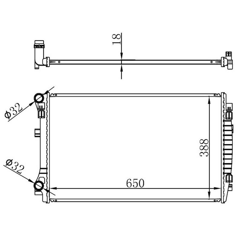 ORIS RADYATÖR BRAZİNG GOLF VII-A3 1.2-1.4-1.6TDİ 12 > MEK 650X395X22 (5Q0121251EM)