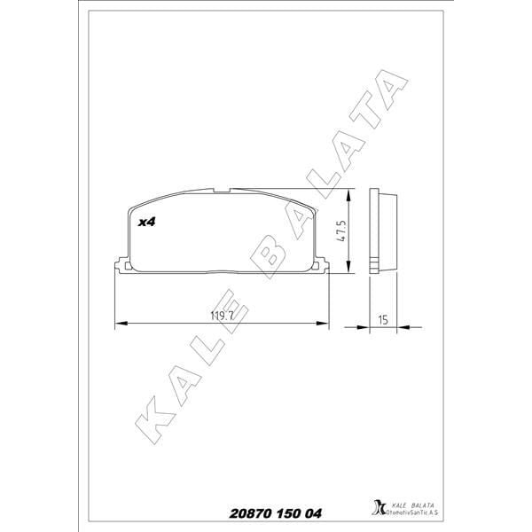 KALE BALATA BALATA ÖN CAMRY-CARINA 13 - COROLLA-CORONA-CELİCA 83-93 (0449112630)