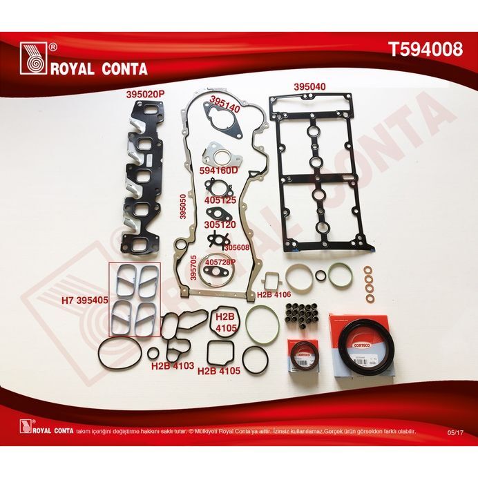 ROYAL MOTOR TAKIM CONTA REINZ CORTE KEÇE S.LAST-SKC SİZ DOBLO-PUNTO-500 1.3MTJ 10 199.A3/A9/B1/B4-223.A9 (6606041)