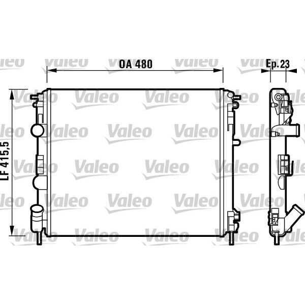 VALEO RADYATÖR CLIO II-KNG -LOGAN-SOLENZA-1.5DCİ-1.4-1.6 16V-1.9DTI AC MEK 480X414.5X34 (6001545765)
