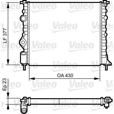 VALEO RADYATÖR CLIO II-LOGAN 04 KNG 01 MGN 96 1.4-1.61.5D-1.9 AL KLİMASIZ MEK 430X377.5X23 (7700436693)