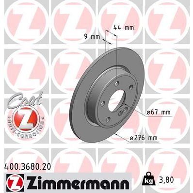 ZIMMERMANN FREN DISKI ARKA MERCEDES W176 W246 C117 (A2464230012)
