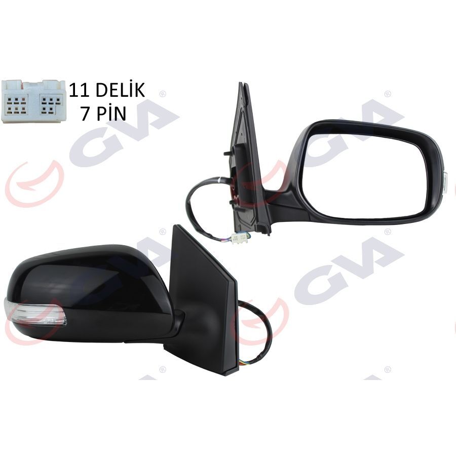 GVA DIŞ DİKİZ AYNASI SAĞ COROLLA 10> ELEKTRİKLİ ISITMALI KATLANIR SİNYALLİ ASTARLI KONVEKS 7 FİŞ VM-6264NEBR (8791012G90)