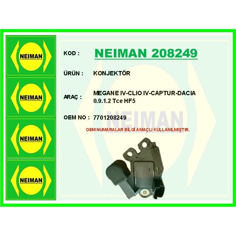 BESCHER KONJEKTÖR MEGANE IV-CLIO IV-CAPTUR-DACIA 0.9.1.2 TCE HF5 (7701208249)