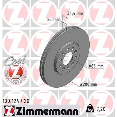 ZIMMERMANN ÖN FREN AYNASI GOLF IV 00 V 03 POLO 01 BORA 98 OCTAVIA 98 FABIA 05 IBIZA 05 288X25X5DLXHAVALI 986478867-DF4027 (1J0615301C)