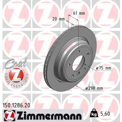 ZIMMERMANN FREN DISKI ARKA HAVALI BMW E39 96 03 (34216767060)