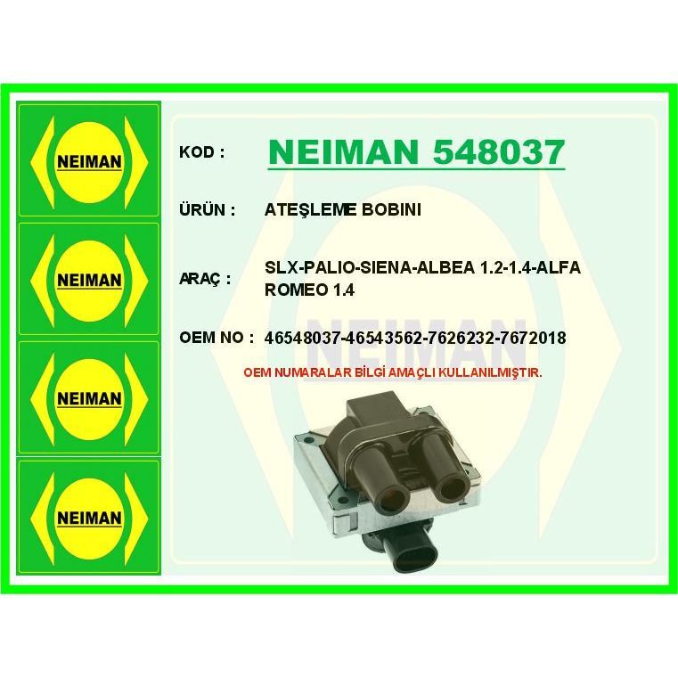 BESCHER ATEŞLEME BOBINI SLX-PALIO-SIENA-ALBEA 1.2-1.4-ALFA ROMEO 1.4 (46543562)