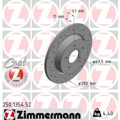 ZIMMERMANN ARKA FREN DISKI AYNA FOCUS II04 11 C-MAX 07 09 VOLVO V50 04 12 C30 06 12 C70 II 05 13 S40 II 04 04 12 17 JANT - 16 JANT DÜZ 280MM 5 BİJON (30769113)