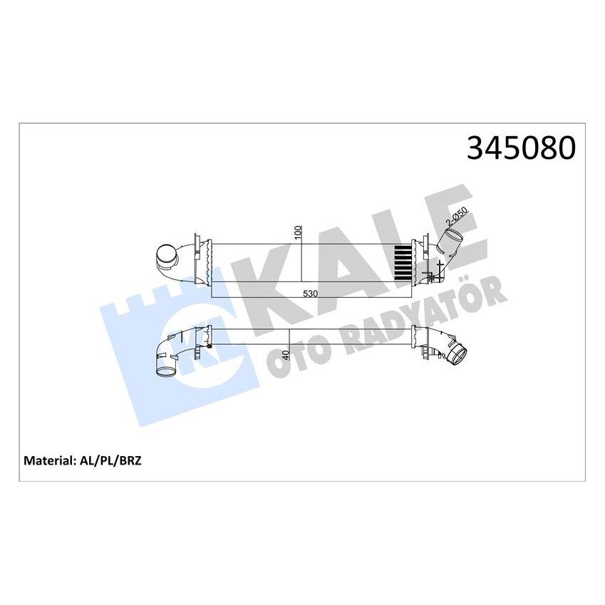 KALE RADYATOR TURBO RADYATÖRÜ INTERCOOLER DACIA LOGAN 04 > SANDERO 08 > 1.5 DCİ 654X113X108 MEK. AL/PL/BRZ (6001548727)