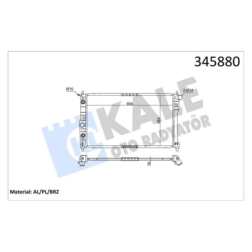 KALE RADYATOR RADYATÖR CHEVROLET-DAEWOO NUBIRA 00 AC /- OTOM. 655X378X16 AL/PL/BRZ (96273594)
