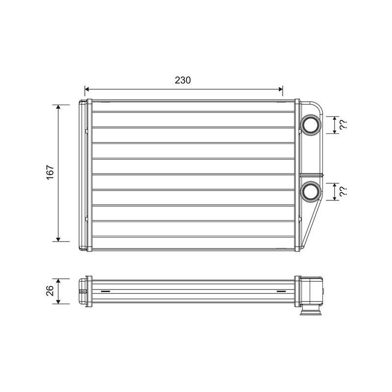 VALEO KALORİFER RADYATÖRÜ PEUGEOT BOXER III CITROEN JUMPER FIAT DUCATO III 06 230X163X26 (6448.R0)