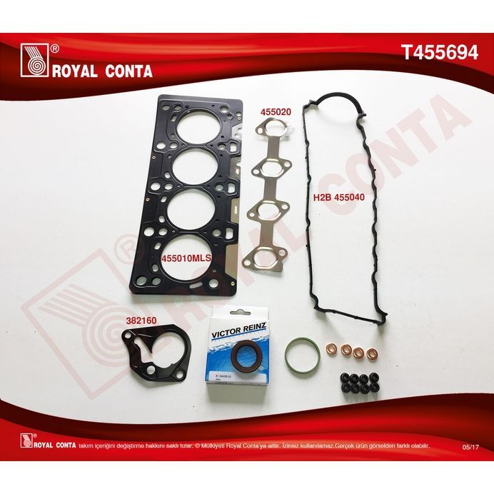 ROYAL ÜST TAKIM CONTASI REINZ KEÇELİ SUBAP LASTİKLİ MGN II-KNG-CLIO-LOGAN SANDERO 1.5 DCI K9K (110444213R)