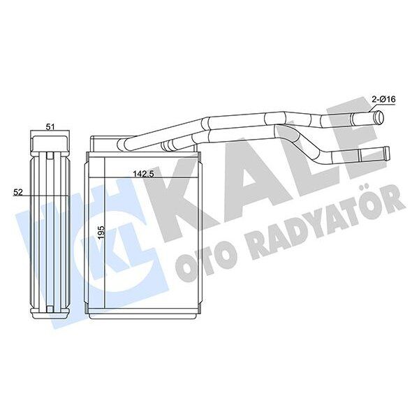 KALE RADYATOR KALORİFER FORD FIESTA 02 14-ECOSPORT 03 12 BRAZING AL-AL 195X142.5X52 KALORİFER RADYATÖRÜ (2S6H18B539BB)