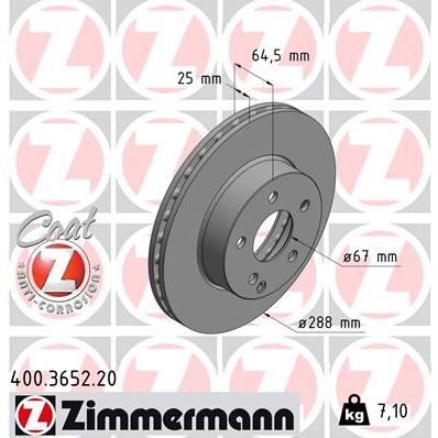 ZIMMERMANN FREN DISKI ON MERCEDES C-CLASS W204 S204 C204 (A0004211912)