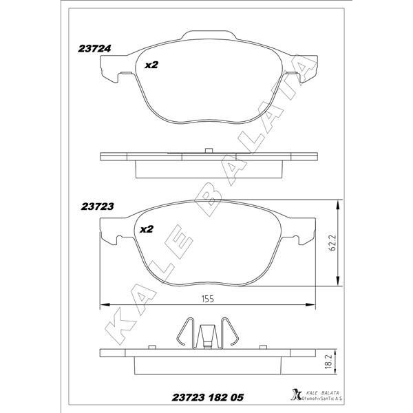 KALE-BALATA ÖN BALATA FOCUS 04>18 CMAX 07>19 KUGA I -II 08>14 VOLVO V40 19> C30 06>12 S70 08>13S40 04>12 V50 04>12 MAZDA 3 03>09 5 05>09 (30742030)