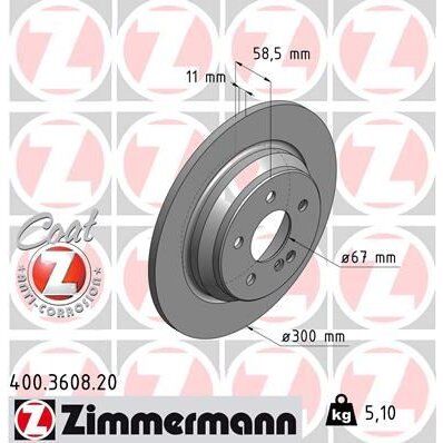 ZIMMERMANN FREN DISKI ARKA MERCEDES S-CLASS W220 98>05 (A2204230112)