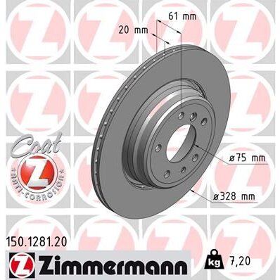 ZIMMERMANN FREN DISKI ARKA BMW E38 94>01 E31 92>96 (34216767062)