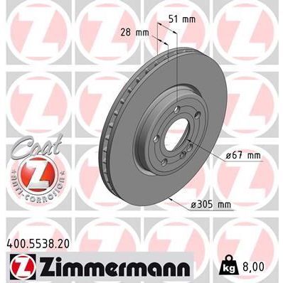 ZIMMERMANN FREN DISKI ON MERCEDES W177 W247 C118 (A2474210412)