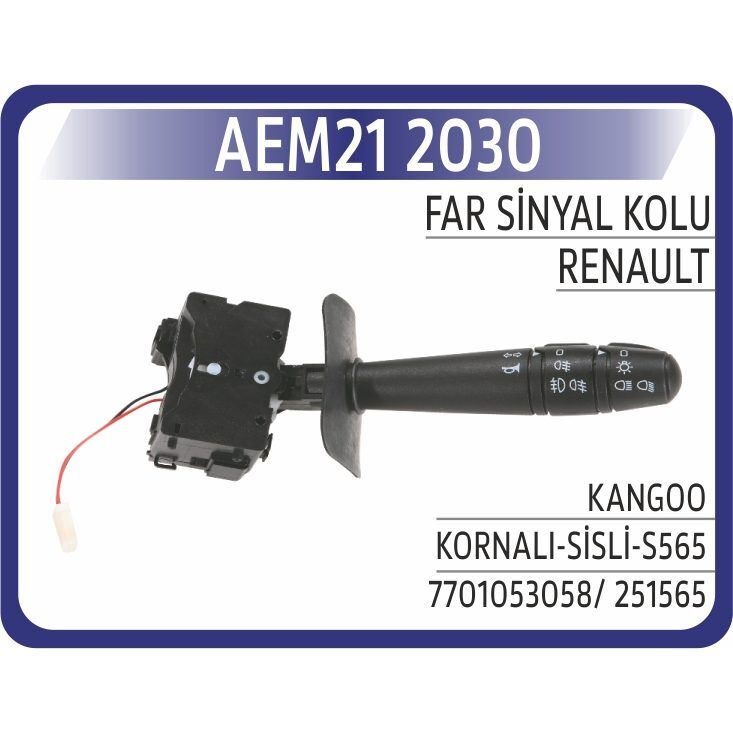 AEM SİLECEK KUMANDA KOLU KANGOO I 97-01 SİLME YIKAMA ARKA SİLME-YIKAMA FONKSİYONU İLE (7701053055)