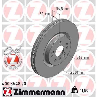 ZIMMERMANN FREN DISKI ON 4-MATIC MERCEDES W166 C292 W251 (A1644211312)