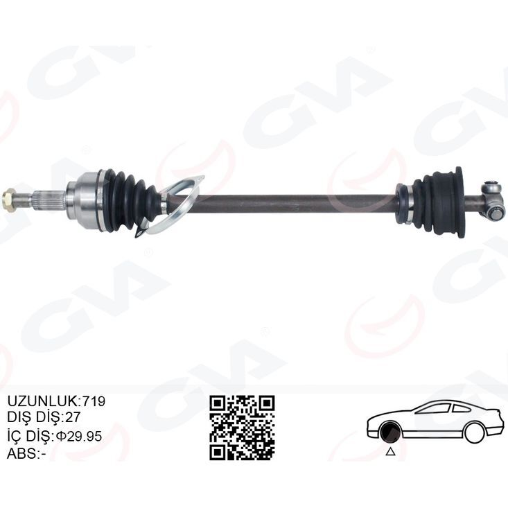 GVA KOMPLE AKS SOL ON RENAULT LAGUNA II BG0/1 1.6I 16V M-T JH3 01-07 (7711135307)