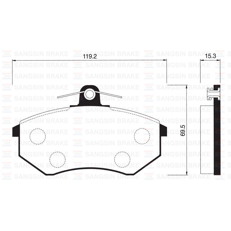 SANGSIN ÖN FREN BALATA İNCE VW GOLF II III / POLO CLASSIC 95-> / PASSAT 88-97 / CADDY 95-04 / SEAT CORDOBA / IBIZA GDB1048-GDB1044 (357698151A)