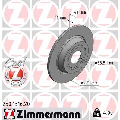 ZIMMERMANN ARKA FREN DISK AYNA FOCUS IV 17> 0986479F78-DF6556 (JX612A315AEA)