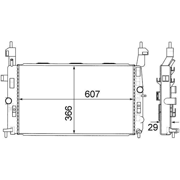 MAHLE MOTOR SU RADYATÖRÜ OPEL MERIVA 1.4 16V Z14XEP 1.6 16V Z16XE-Z16SE 1.8 16V Z18XE AC KLİMASIZ MEK 6 07X366X29 (13128930)