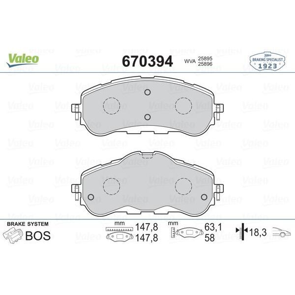 VALEO ÖN FREN BALATASI 283MM ASTRA L 21 COMBO E 18 BERLINGO 18 PARTNER 18 308 II-III 13 RIFTER 18 (1610428780)